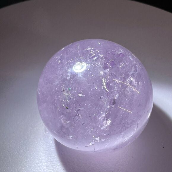 Amethyst‎ Crystal Marble Sphere Meditation Stone (#9) - Picture 3 of 8
